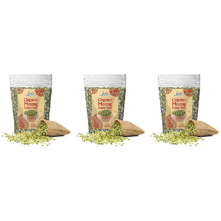 Pack of 3 - Jiva Organics Organic Moong Split Green Dal - 2 Lb (908 Gm)