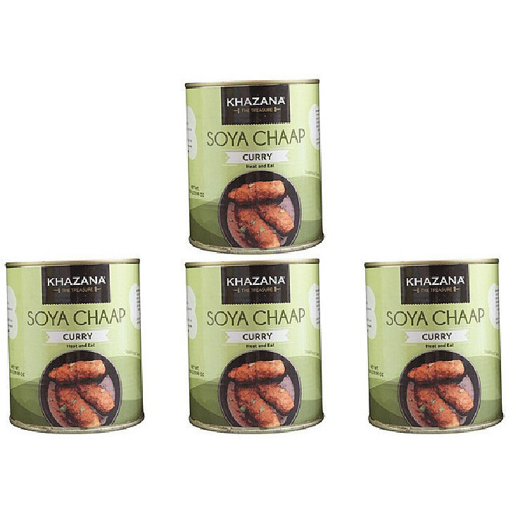 Pack of 4 - Khazana Soya Chaap Heat & Eat - 850 Gm (1.87 Lb)