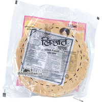 Lijjat Black Pepper (Udad) Papad - PACK OF 10 (10 x 7 oz pack)