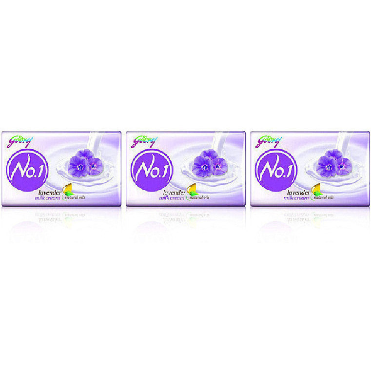 Pack of 3 - Godrej No1 Lavender & Milk Cream Soap - 95 Gm (3.32 Oz)